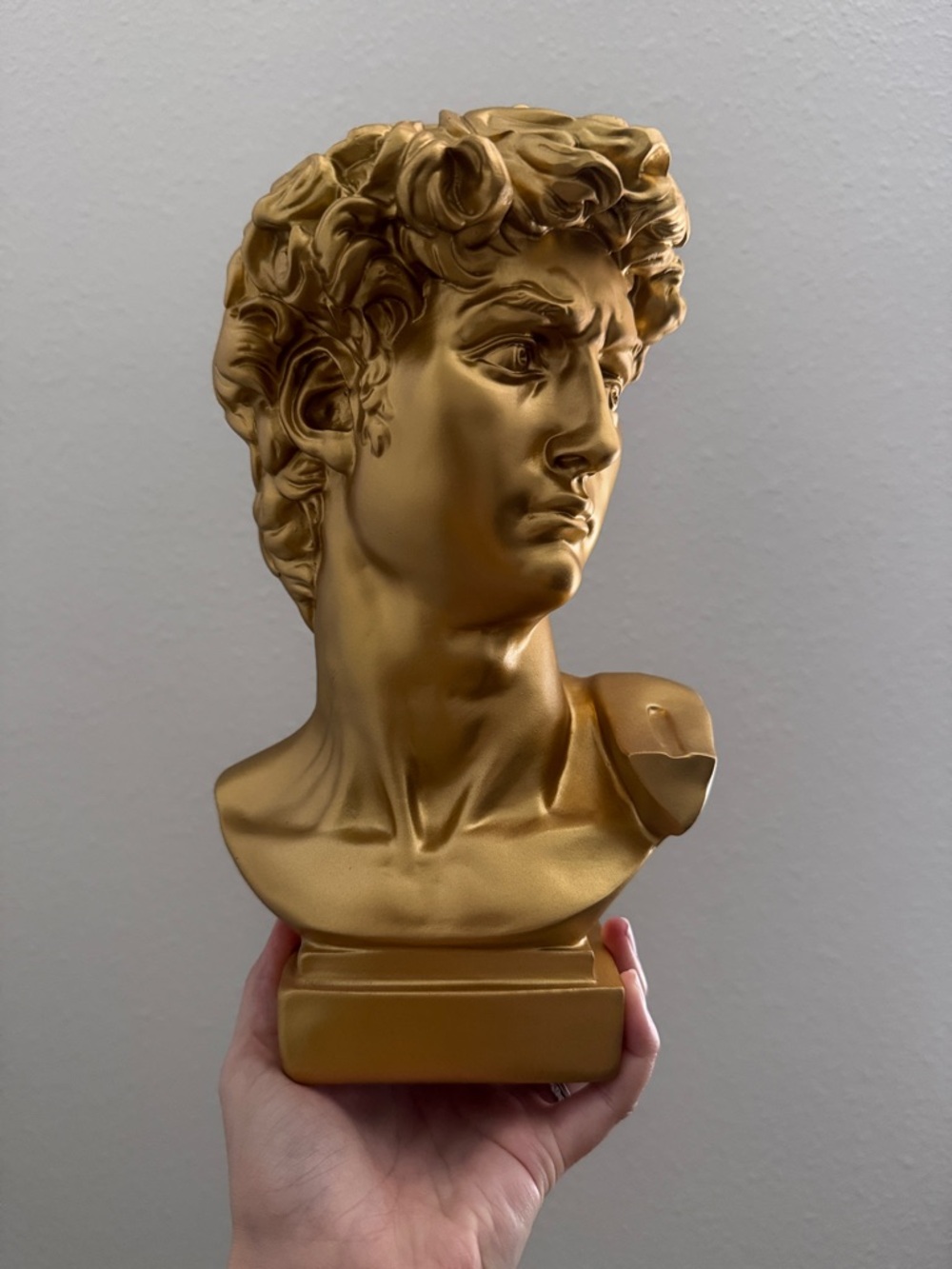 Gold Statue of David Bust Sculpture